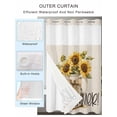 thumbnail image 2 of No Hook Cloth Fabric Shower Curtain with Snap in Liner, Botanical Sunflowers Waterproof Shower Curtains Set with See Through Top Window, Summer Blossom Flowers Floral Bath Curtains Shower 60"x72", 2 of 6