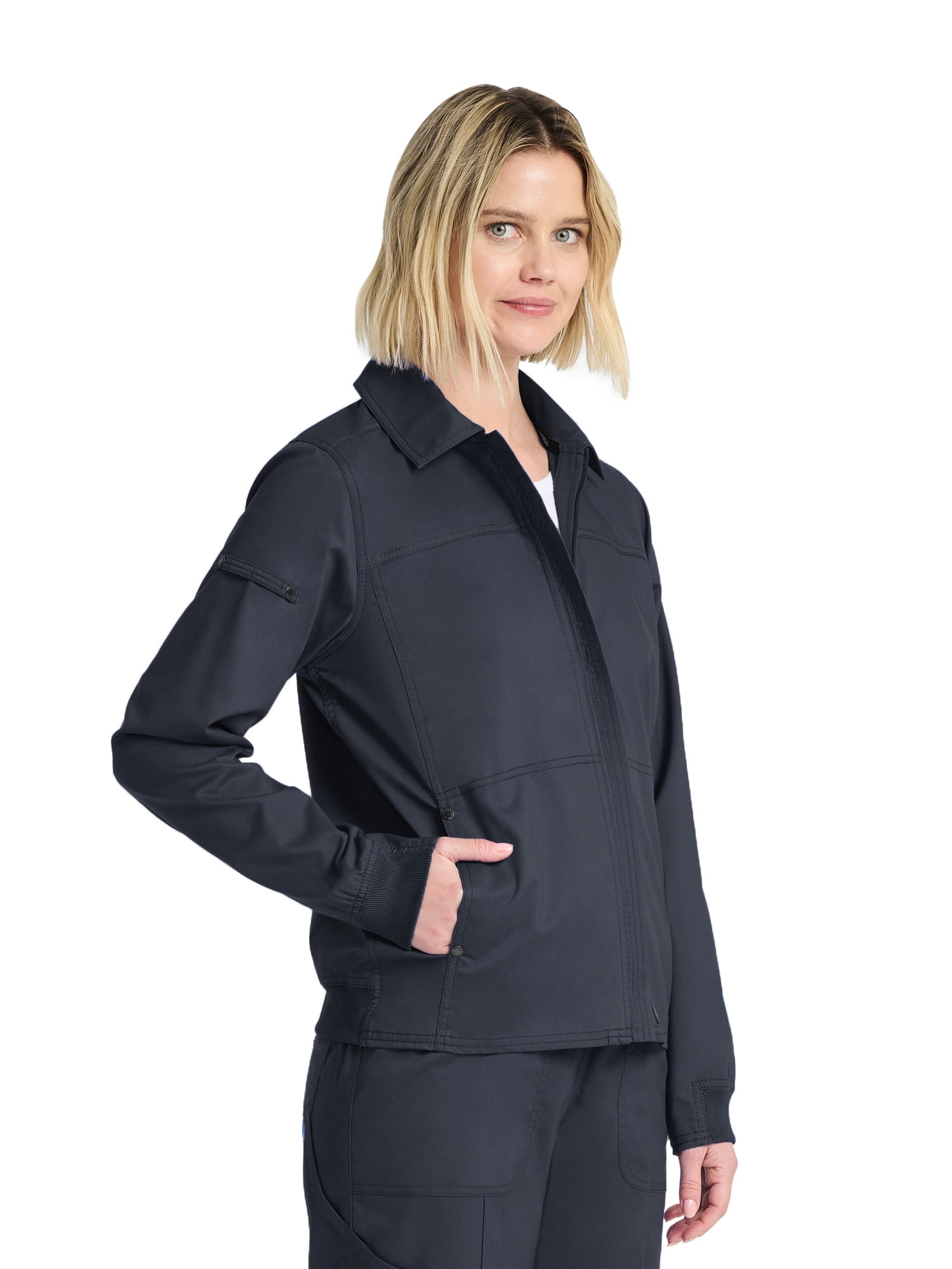 Genuine Dickies Women's Collared Zip Scrub Jacket
