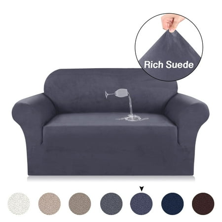 True Suede Stretch Sofa Cover Couch Cover 2 Piece Slipcover Grey