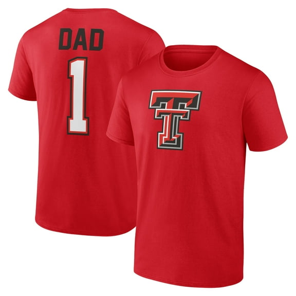 Men's Red Texas Tech Red Raiders Father's Day #1 Dad T-Shirt