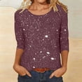 thumbnail image 4 of Bixock Women's Maternity Tops 3/4 Sleeve Pregnant Tops Crew Neck Maternity Blouse Soft Breathable Maternity Shirts Comfortable Maternity Clothings, 4 of 5
