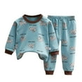 thumbnail image 1 of Ensemble Automne Hiver pour Enfants, sous-Vêtements à Manches Longues et Col Rond pour Garçons et Filles, Robes de Maison Douillettes à Manches Longues pour Adolescentes, Robe Pêche Tenue Arc-en-Ciel 4t Peignoir Douillet Enfant Bleu 3-6 Mois, 1 of 3