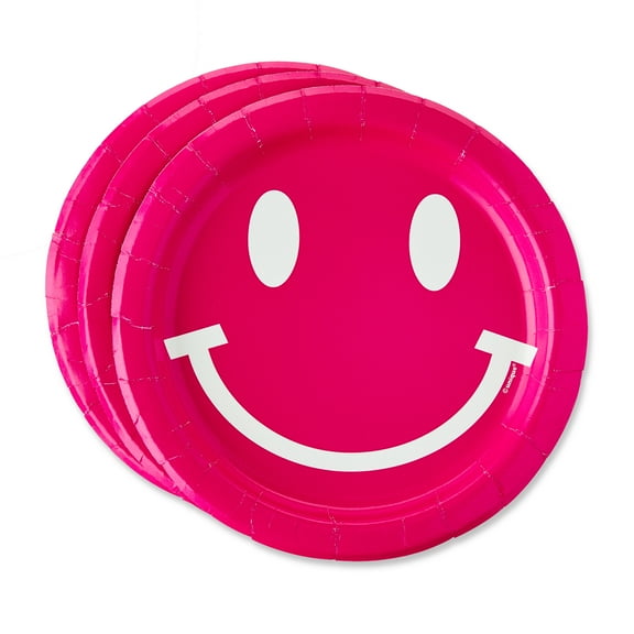 Cheerful Disposable Paper Plates, 7", Pink, 10 Count, by Way To Celebrate