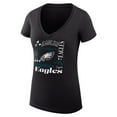 thumbnail image 2 of Women's G-III 4Her by Carl Banks  Black Philadelphia Eagles Super-Slim Fit Lightweight Collage Team V-Neck T-Shirt, 2 of 3