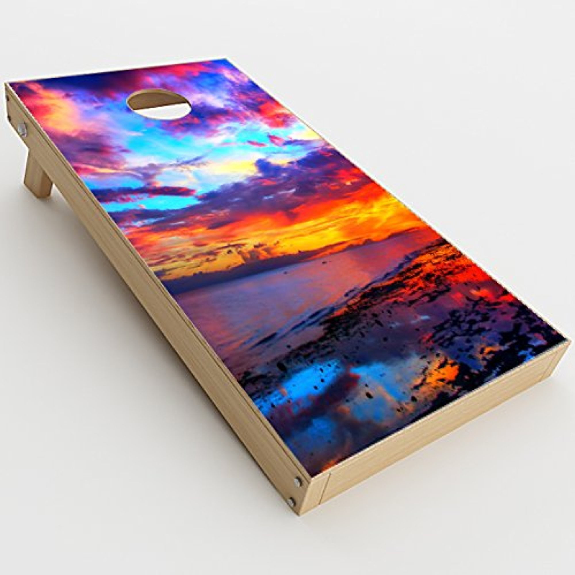 Skin Decals for Cornhole Game Board 2xpcs. / sunset on beach 