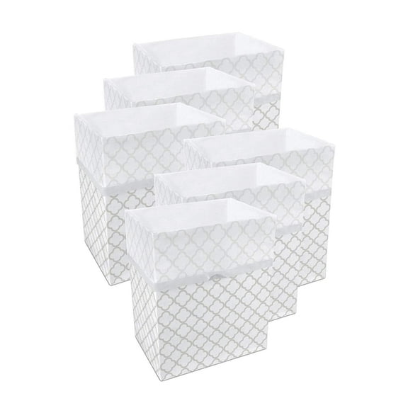 Clean Cubes 13-Gallon Pop-Up Trash Bins, 6-Pack, Trellis – Disposable, Collapsible, with Fitted Trash Bags