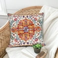 thumbnail image 5 of 2PCS Carpet Pattern Boho Style Ethnic Design Decorative Cotton Linen Throw Waist Pillow Case Cushion Cover Orange Blue Pillowcase 20x20 Inches, 5 of 6