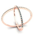 thumbnail image 2 of 0.245 ct Round Cut Blue Moissanite Statement 14K Rose Gold Womens Engagement Ring, 2 of 5