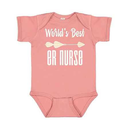 

Inktastic Gift for ER Nurse Arrow World s Best (White) Gift Baby Boy or Baby Girl Bodysuit