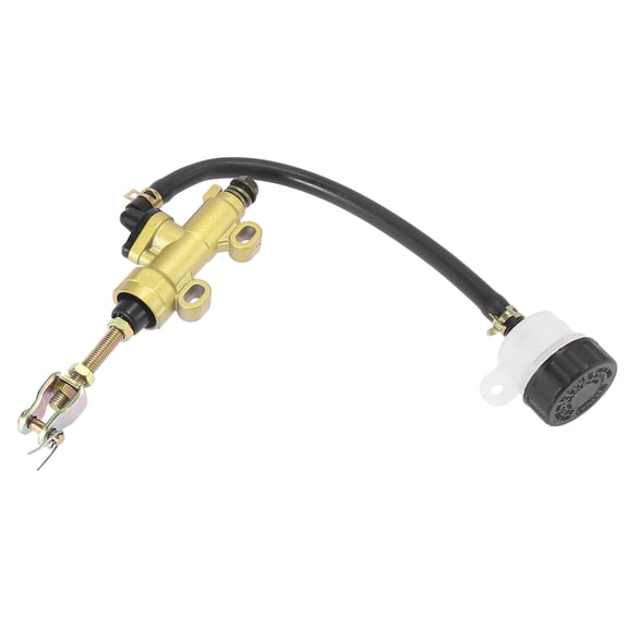 Rear Brake Master Cylinder Pump with Reservoir for Motorcycle Dirt Bike Pit Bike ATV Gold Tone