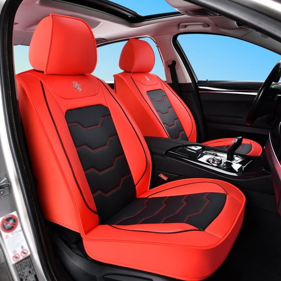 2000-2019 for TOYOTA COROLLA Seat Cover, Waterproof Leather 5 Piece Full Set Easy to Clean and Install Protect and Upgrade Seats, Red Car Seat Covers, Protect Car Seats