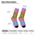 thumbnail image 2 of Haiem Glitter Rainbow Pattern Crew Socks – Soft & Durable Moisture-wicking Socks, Stay-Up Fit for Business, Work, and Casual Wear Size 5-11, 2 of 6