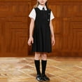 thumbnail image 2 of KyCheLot Girls Uniform Dresses Schoolwear with Bowtie Short Sleeve Blouse and Sleeveless Dress 3 Piece Set 3-15 Years, 2 of 5