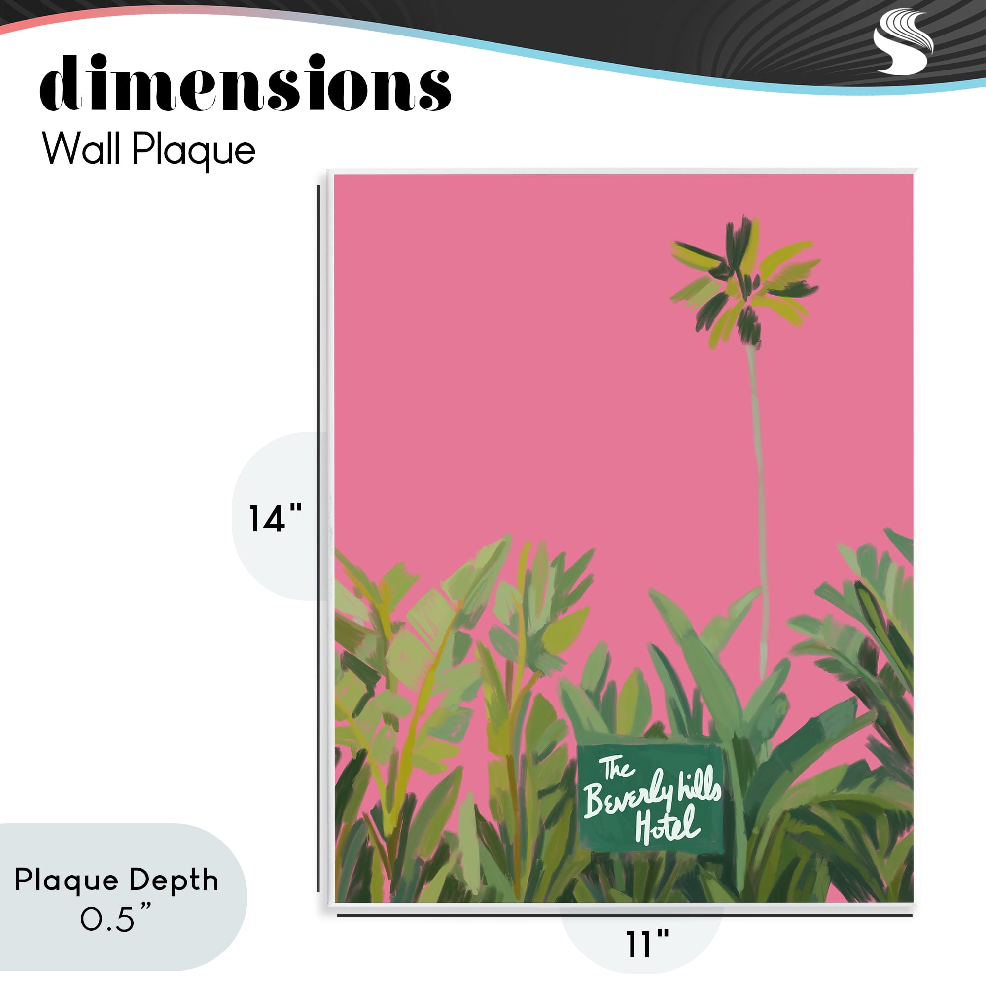 Stupell Industries Beverly Hills Pink & Green Wall Plaque Art, design by Amelia Noyes