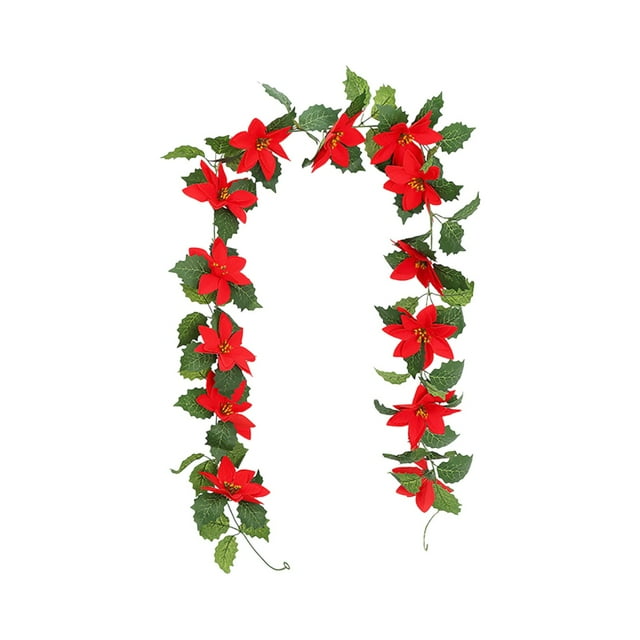 Leodye 1PCS Christmas Layout Simulation Christmas Rrattan Party Festival Decoration Red Berry Soft Rattan-68.8in