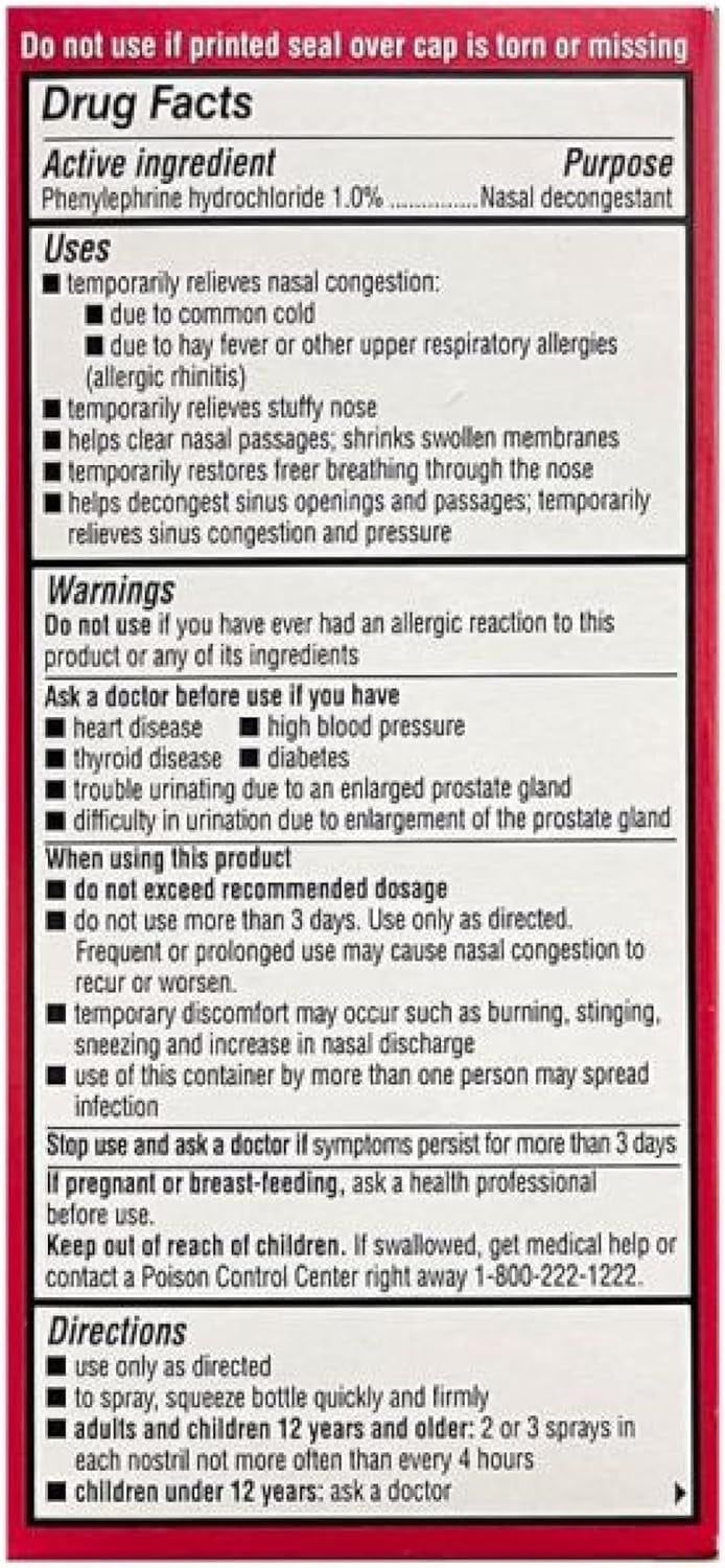 Leader Extra Strength Sinus Relief, Fast Acting, Sinus Decongestant, Nasal Congestion Relief Spray, Cold & Allergy 30 mL Bottle (Pack of 6)