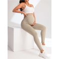 thumbnail image 5 of Deago Women's Maternity Leggings Over The Belly Soft Non-See-Through Workout Yoga Pants Pregnancy Leggings (Apricot, S), 5 of 8