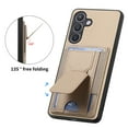 thumbnail image 3 of SaniMore for Samsung Galaxy S20 FE Case, PU Leather Carbon Fibre Anti-scratch Adjustable Stand Card Slots [RFID Blocking] Shockproof Anti-fall Anti-fingerprint Wallet Shell for Men Women, Khaki, 3 of 10