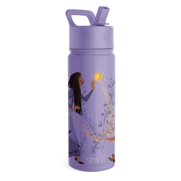 Botella de agua Simple Modern Disney Wish Kids de 530 ml con pajita