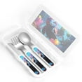 thumbnail image 4 of Cauagu Lively Cute Turtle Print 3-Pieces Toddler Cutlery Set , Kids Silverware Set with Spoons Forks & Knife Stainless Steel Utensils for Kids Dishwasher Safe, 4 of 8