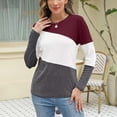thumbnail image 5 of Long Sleeve Shirts For Women Tops Casual Shirts Round Neck Pullover Crew Neck Womens Blouses, 5 of 7