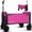 Pink, variant on NIGSQJB All-In-One Collapsible Wagon Cart with Bench Seat & Dog Leash & All-Terrain Wheels, 360lbs Capacity Heavy-Duty Utility Trolley Beach Cart for Camping Shopping Sports Grocery, Dark Blue