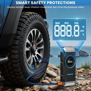 AVAPOW 4000A Jump Starter with Air Compressor, 150 PSI Tire Inflator, Car Battery Booster for 10.0L Gas & 8.0L Diesel, 12V Portable Emergency Tool with LED Light