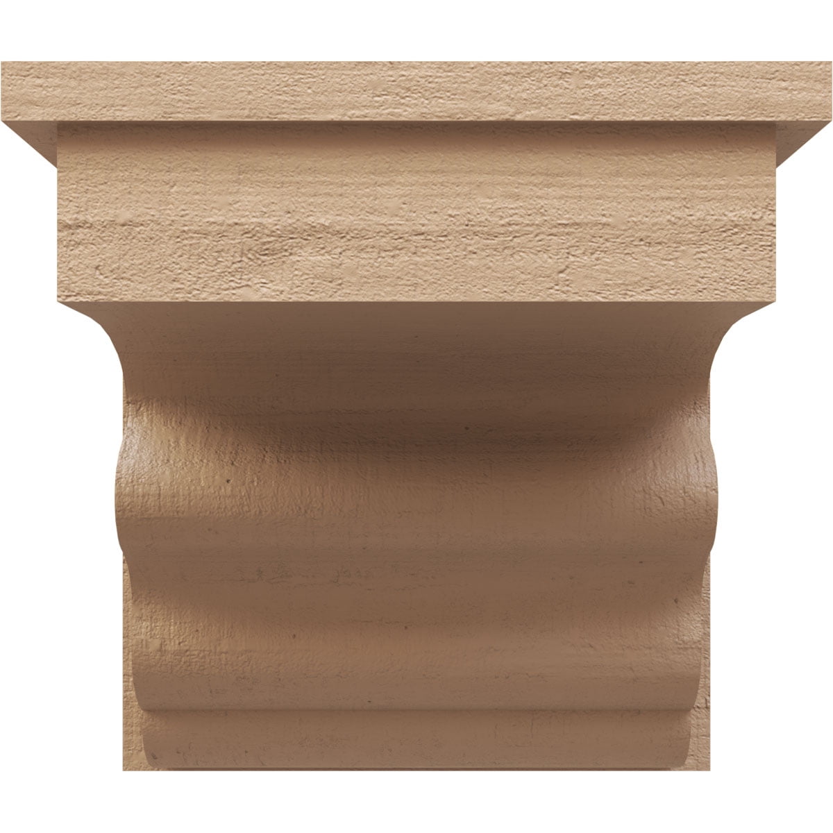 8"W x 8"D x 8"H Wide Highland Rough Cedar Woodgrain TimberThane Corbel, Primed Tan