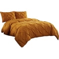 thumbnail image 6 of Chezmoi Collection Berlin Spice Orange Pinch Pleat Full Comforter Set, 3-Piece, Soft Pintuck, Lightweight All Season Microfiber Bedding, 6 of 7