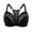 Black, variant on MELENECA Women's Racerback Front Closure Lace Unlined Plus Size Full Coverage Underwire Bra Black 32D