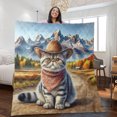 thumbnail image 2 of Welcome Fall Western Cowboy Exotic Shorthair Enjoys Majestic Autumn Quilt Blanket Cat Lover Kitten Owner Gifts Cozy Comforter Throw Blanket - 01007, 2 of 5