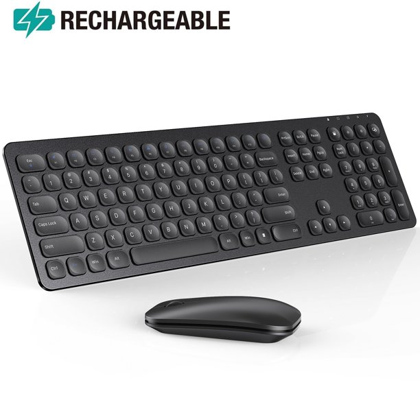 Jelly Comb 2.4G Wireless Keyboard and Mouse Combo, Stainless Steel