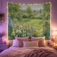 thumbnail image 2 of Cottage Garden Landscape with Winding Stone Path, Peaceful Cottagecore for Botanical Art Lovers, Floral Wall Decor, Housewarming Gift, Tapestry Wall Hanging for Bedroom and Living Room, 2 of 7