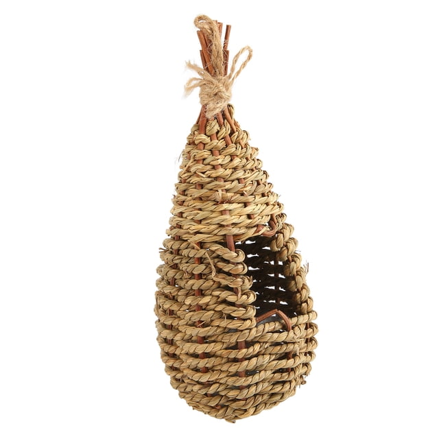 Grass Woven Bird , Safe Humming Bird Houses Decorative Breathable For Outdoor For Patio