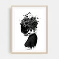 thumbnail image 2 of Astronaut girl - Illustration Astronaut Floral Surrealism Space Silhouette Cosmic Modern Art Unframed Wall Art Print 12 x 16 inches, 2 of 16