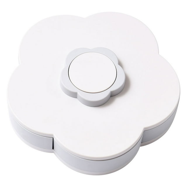 kurtrusly Flower Pattern Rotating Candy Box Wedding Favor Box Divided Dried Fruit Plate Snacks Sunflower Seed Container