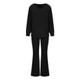 thumbnail image 4 of Lindreshi Womens Pajama Sets Fashion Fall Casual Comfy Women's V-Neck Long Sleeved Elastic Waist Pants Set, 4 of 9