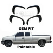 Fender Flares For GMC Sierra 1500 1999 - 2006 Paintable Matte Black OE Style – Set of 4