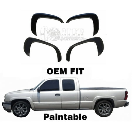Fender Flares For GMC Sierra 1500 1999 - 2006 Paintable Matte Black OE Style – Set of 4