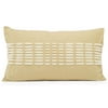 Eco Organic Woven Ribbon Decorative Pillow With Down Fill, Tumbleweed, Yellow Rose