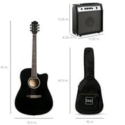Best Choice Products Beginner Acoustic Electric Guitar Starter Set 41in w/ Wood Cutaway Design, Gig Bag - Black