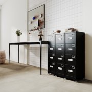 SUPEER 56H 4 Drawer File Cabinets with Wheels, Metal Vertical File Storage Cabinet for Office Home, A4 Letter /Legal Size, Assembly Required (Black)