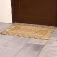 thumbnail image 3 of KALVEERA Coastal Braided Off-White Scalloped Area Rug, 2' x 8
8', Non-Slip Backing, 3 of 5