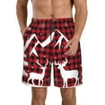 thumbnail image 1 of Fotbe Christmas Buffalo Plaid Trajes de Baño Estampados para Hombre, Shorts de Verano de Secado Rápido, Ropa de Playa, Bañadores-Small, 1 of 6