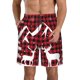 thumbnail image 1 of Balery Christmas Buffalo Plaid Traje de Baño Estilo Hawaiano para Hombre, Shorts de Secado Rápido con Bolsillos-Small, 1 of 6