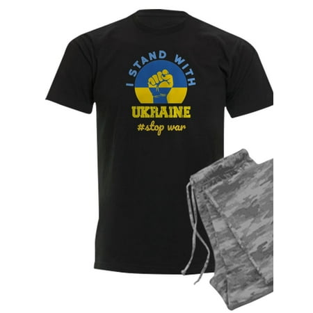 

CafePress - Stand With Ukraine Broken Peace Support Fi Pajamas - Men s Dark Pajamas