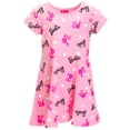 thumbnail image 1 of Vestido de skater Barbie para niñas grandes, French Terry, color rosa 10-12, 1 of 5