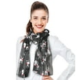thumbnail image 2 of CBC Crown Women's Lightweight Snowman & Deer Christmas Themed Silk Feeling Infinity Loop Scarf, 2 of 4