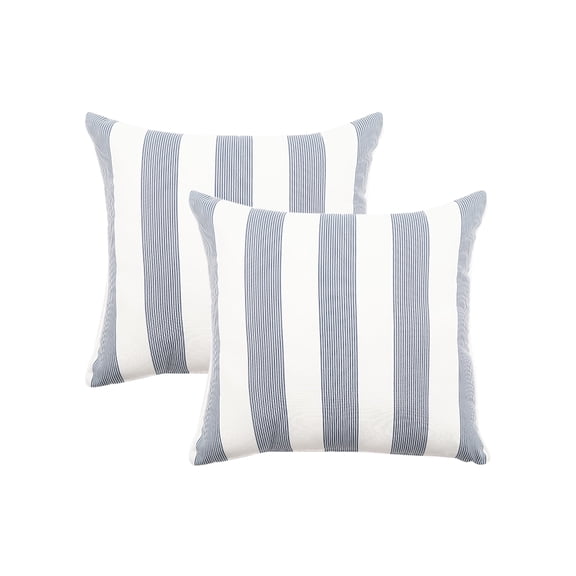 2 Pack Outdoor Throw Pillows 26x26 Inch Water-Resistant Decorative Pillow Cushions with Insert, Blue Stripe