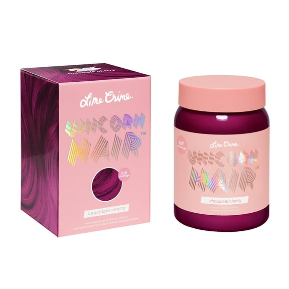 Lime Crime Unicorn Hair, Semi-Permanent Hair Color, Vegan, Full Coverage, Chocolate Cherry, Unisex, 6.76 fl oz